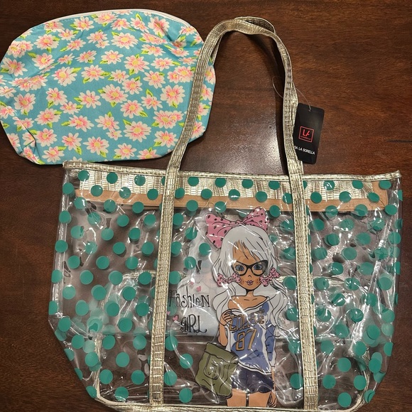 La Sorella Cute Bag with smaller makeup bag NWT - Picture 6 of 6